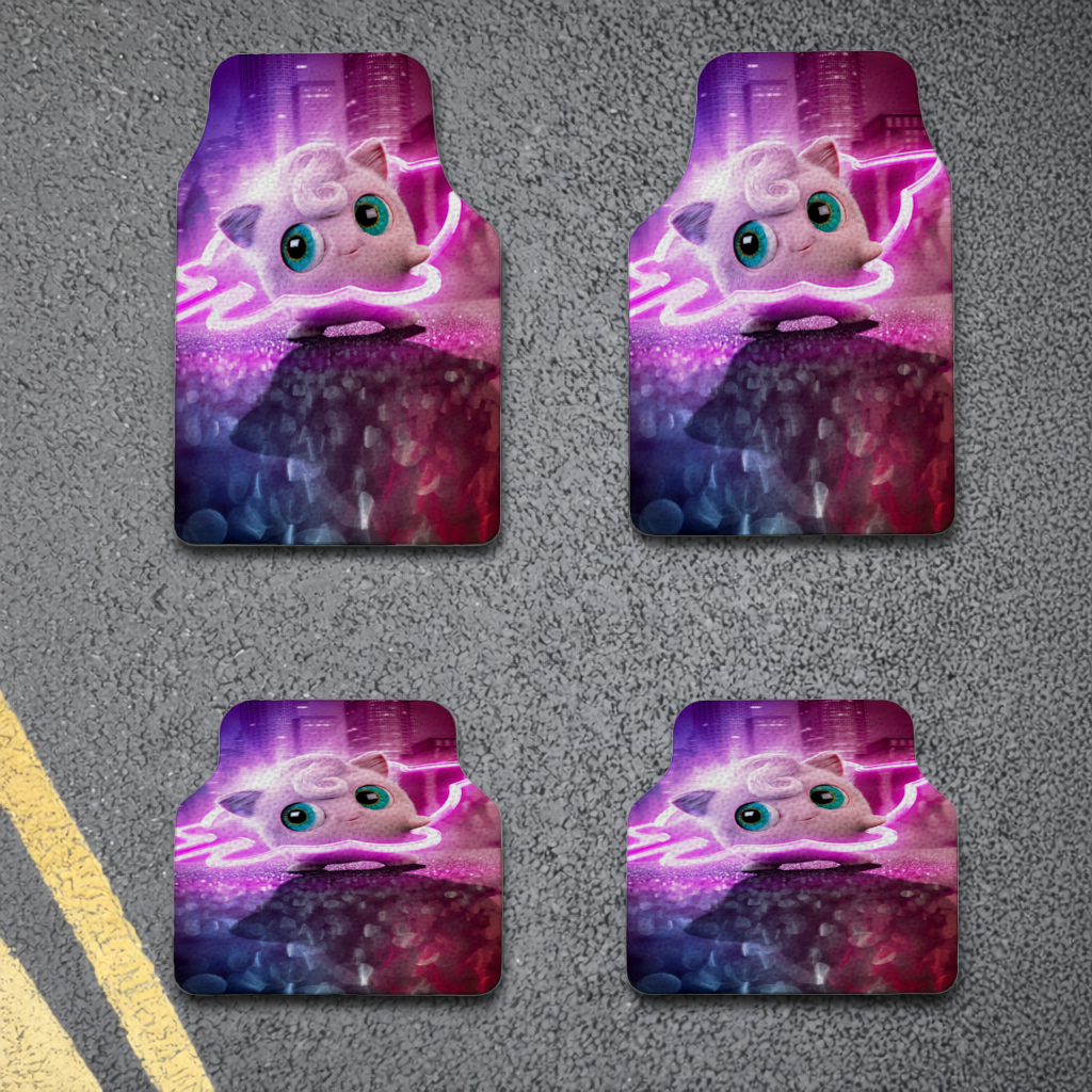 Cyberpunk Pink Fluffy Creature Car Floor Mats