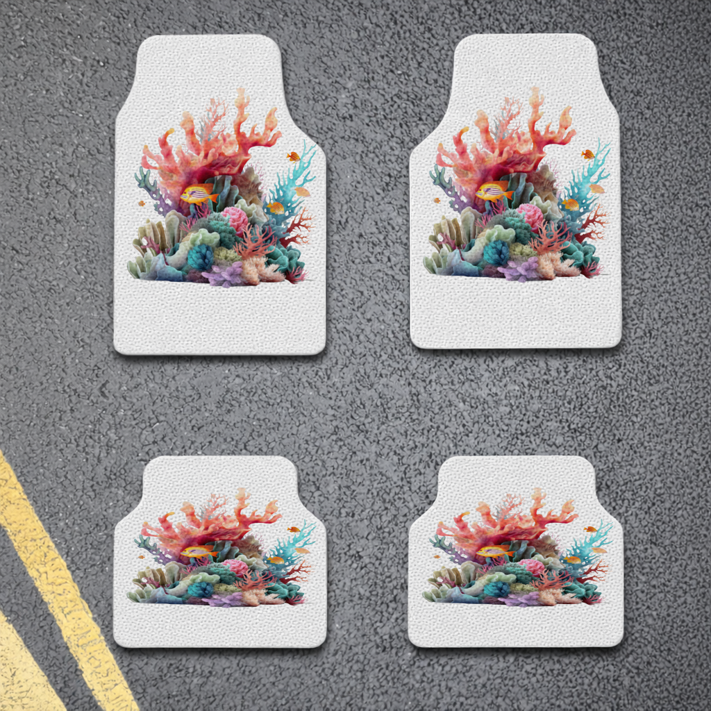 Vibrant Coral Reef and Tropical Fish Car Floor Mats