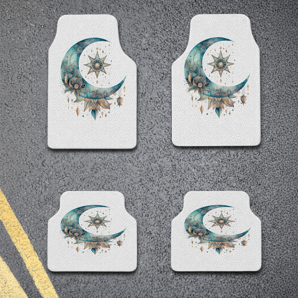 Boho Celestial Sun and Moon Car Floor Mats