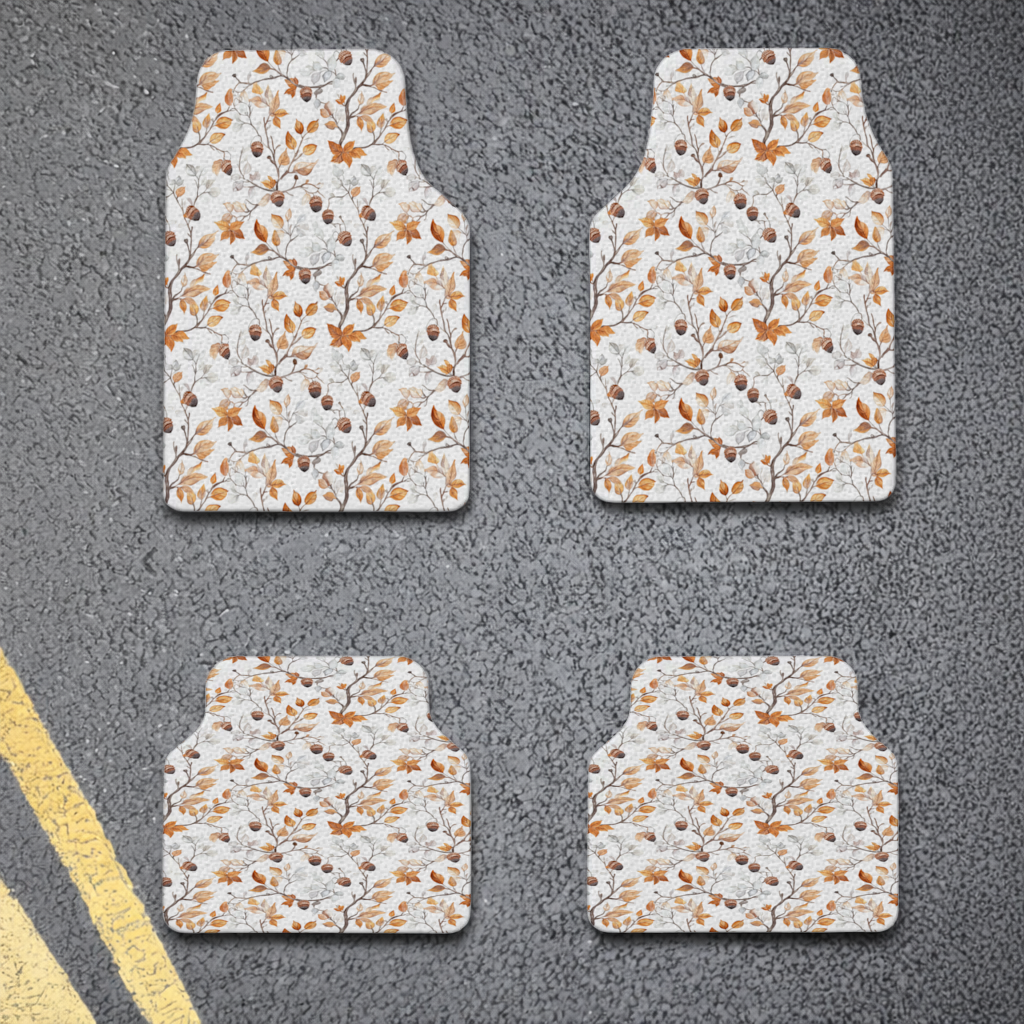 Watercolor Fall Acorns and Leaves Car Floor Mats