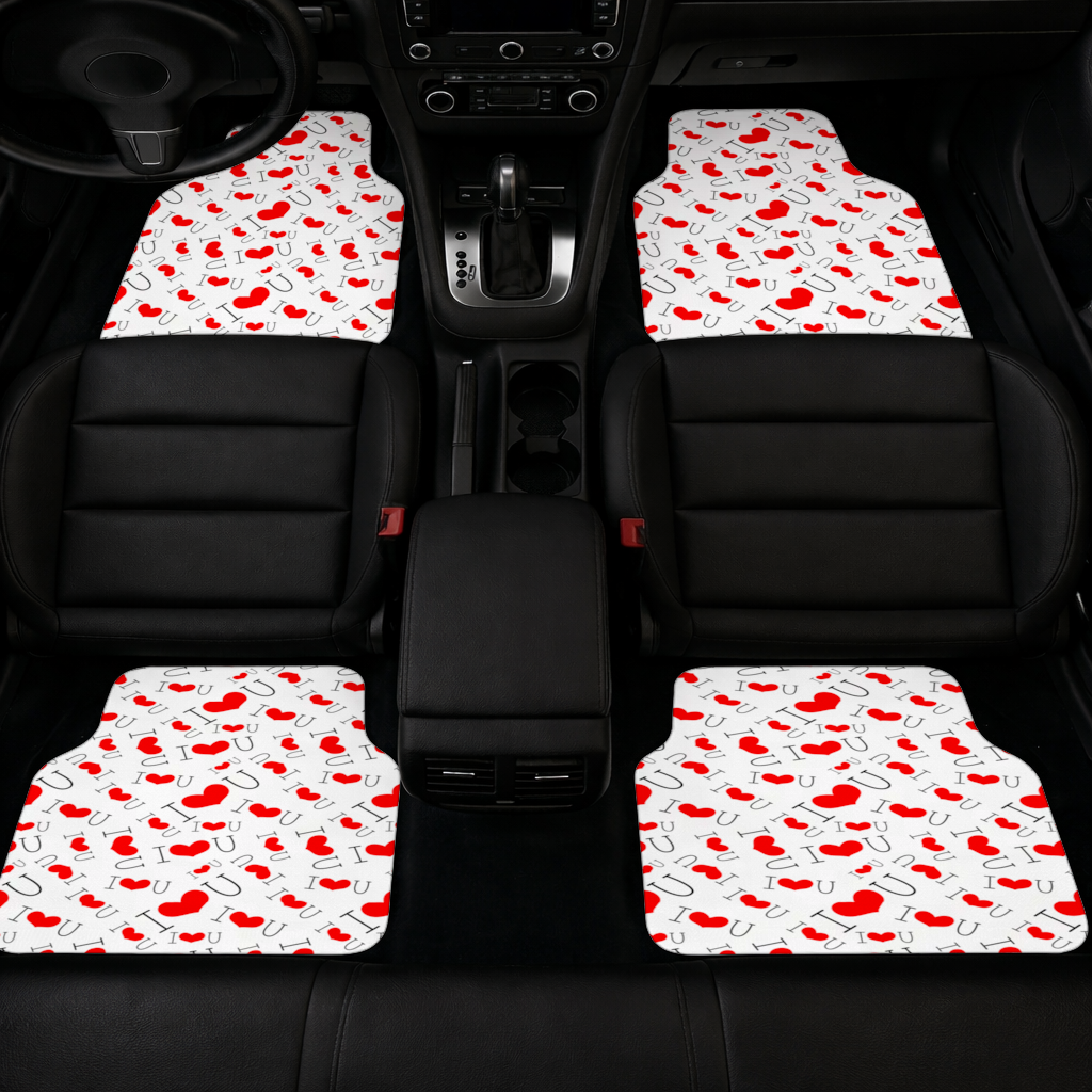 Valentines Day I Love You Heart Pattern Romantic Design Car Floor Mats