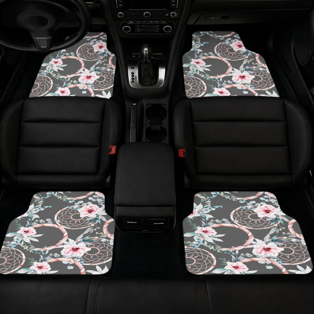 Boho Floral Dreamcatcher Pattern Car Floor Mats