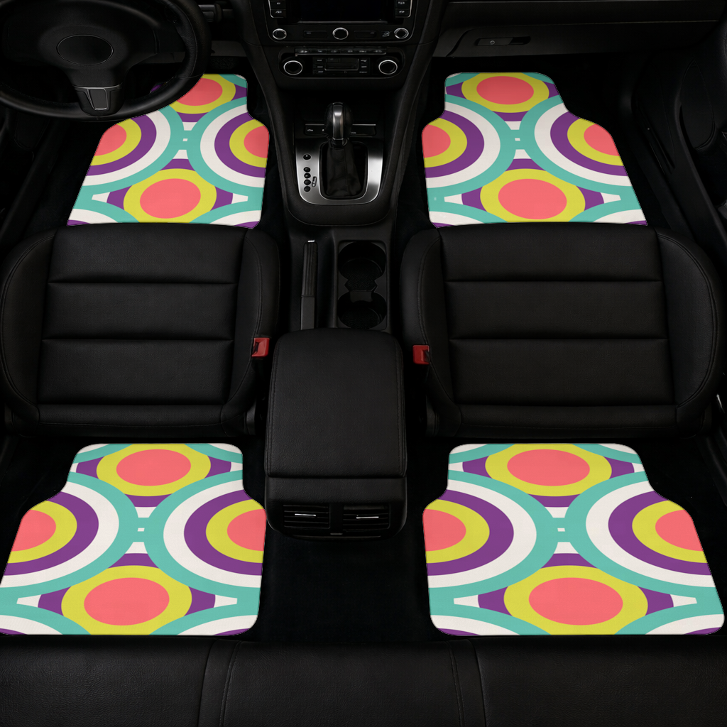 Colorful Geometric Circle Pattern Car Floor Mats