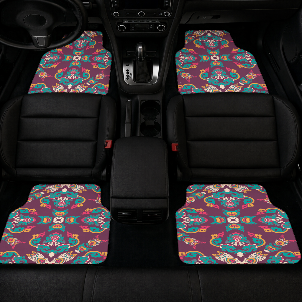 Colorful Ottoman Inspired Mandala Pattern Car Floor Mats