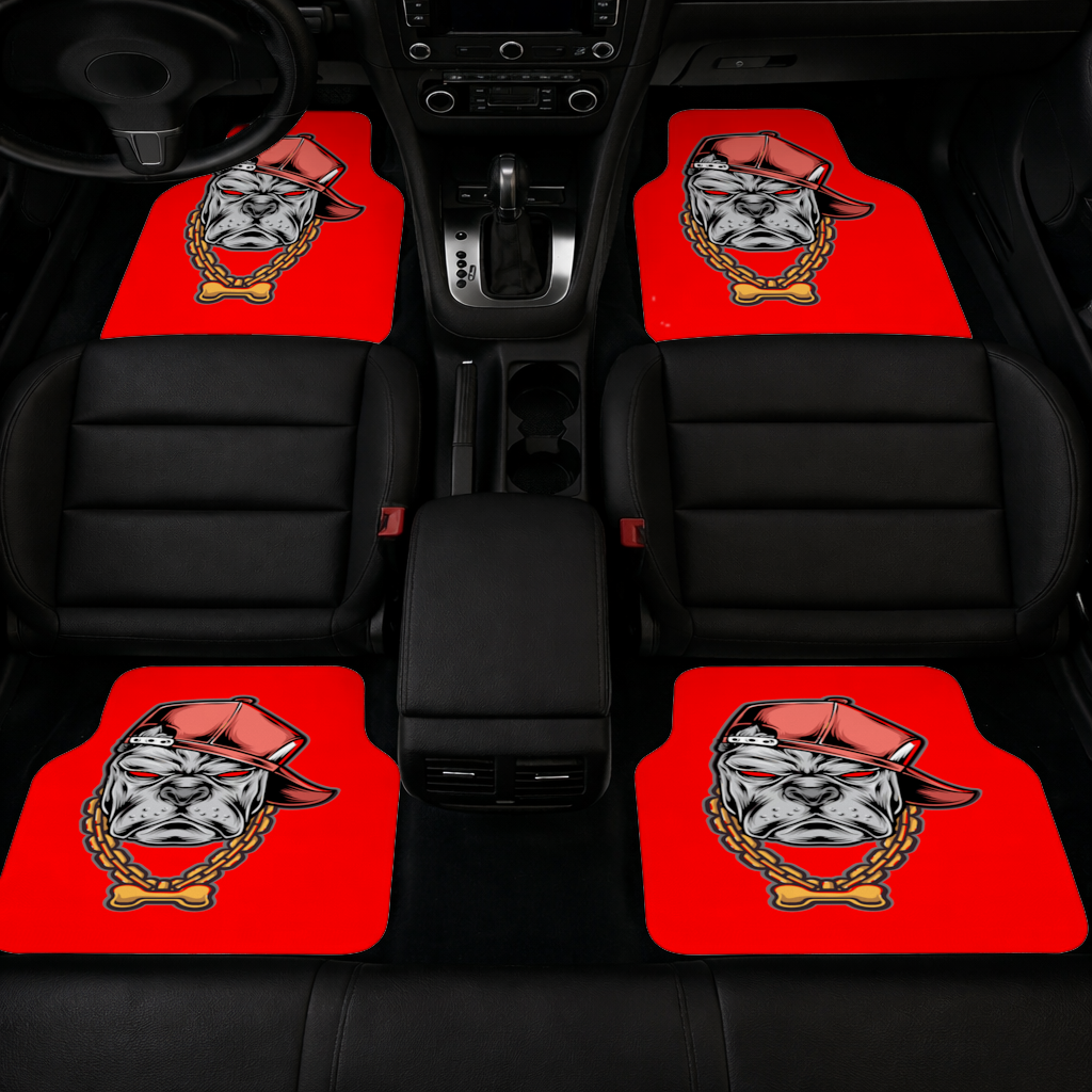 Hip Hop Style Gangster Dog Illustration Car Floor Mats