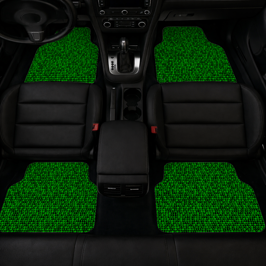 Matrix Style Digital Binary Code Background Car Floor Mats
