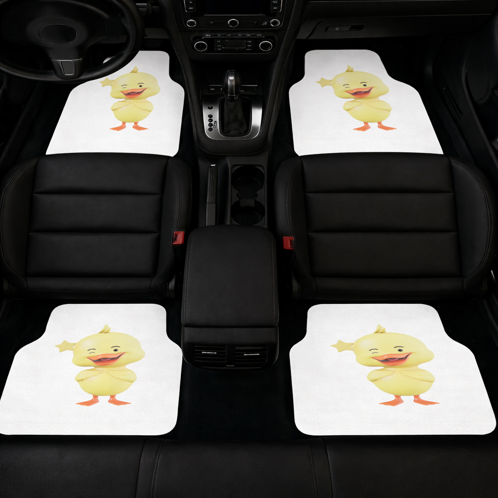 Cheerful Winking Yellow Duck with Star Car Floor Mats