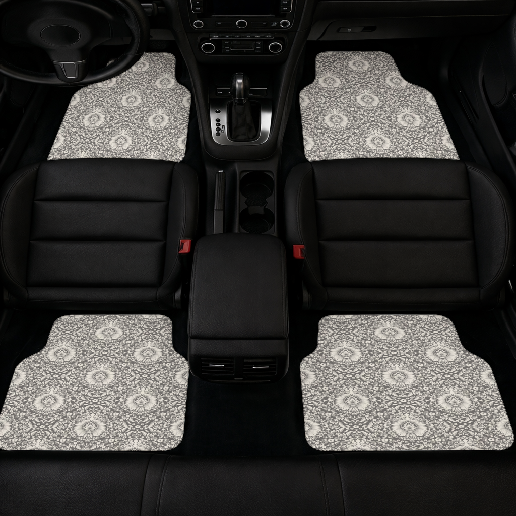 Classic Vintage Damask Floral Pattern Car Floor Mats