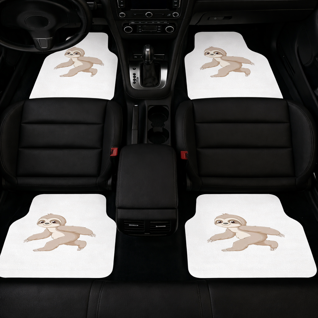 Cute Joyful Walking Sloth Car Floor Mats
