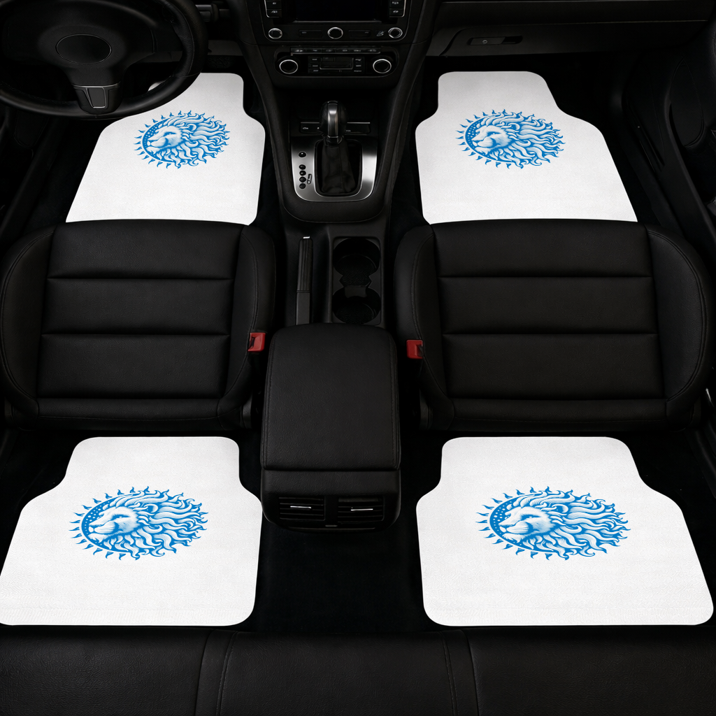 Leo Zodiac Sun and Moon Blue Motif Car Floor Mats