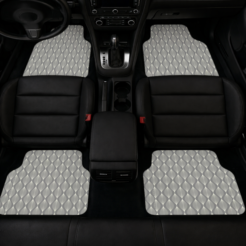 Art Deco Geometric Wavy Pattern Car Floor Mats