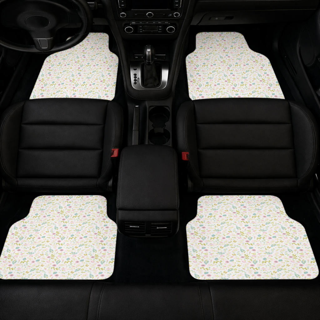 Pastel Spring Floral Car Floor Mats