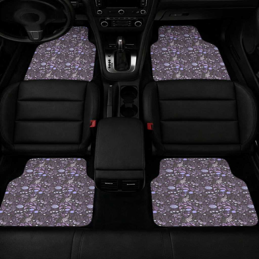 Purple Gothic Botanical Car Floor Mats