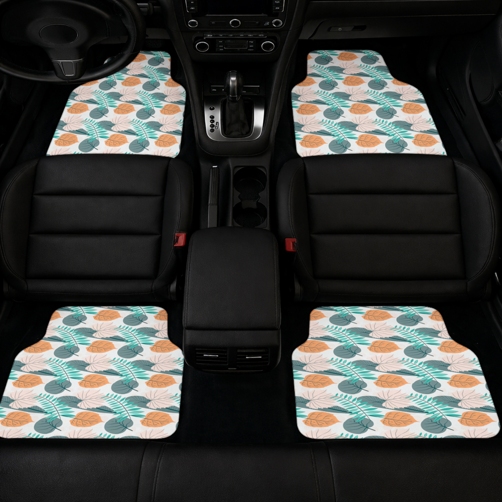 Modern Tropical Leaves Car Floor Mats