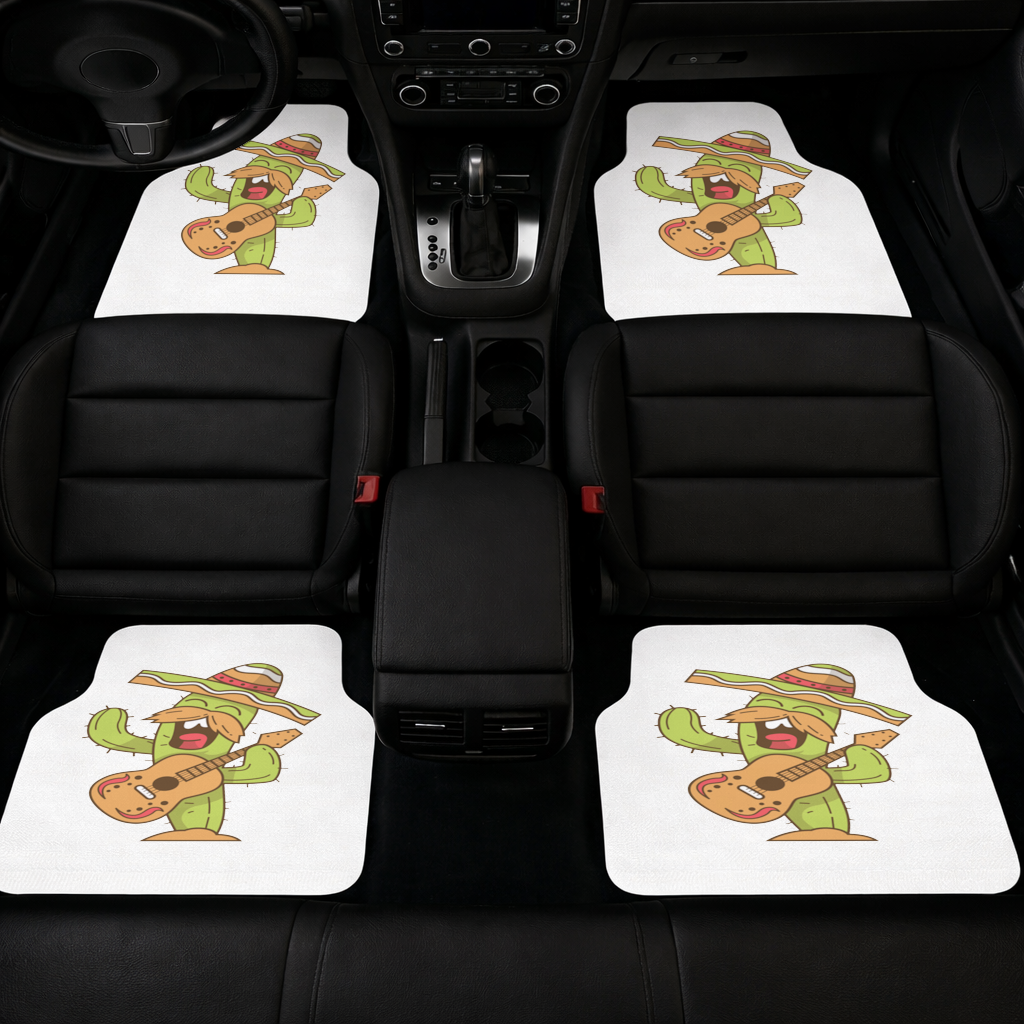 Mariachi Cactus Playing Guitar Car Floor Mats