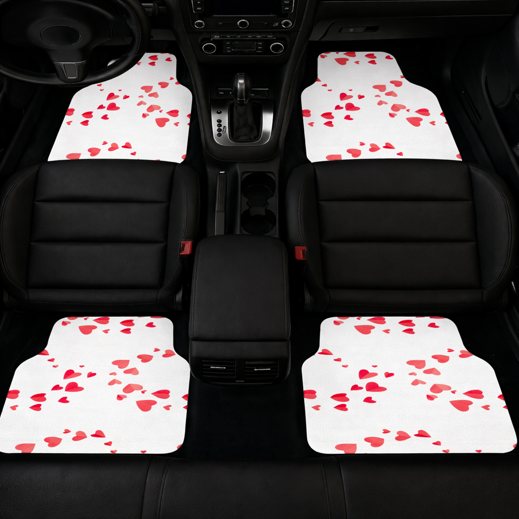 Red Hearts Frame Design Car Floor Mats