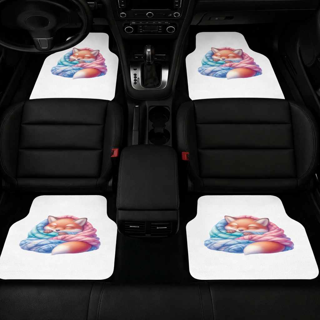 Sleeping Fox Knitted Blanket Car Floor Mats