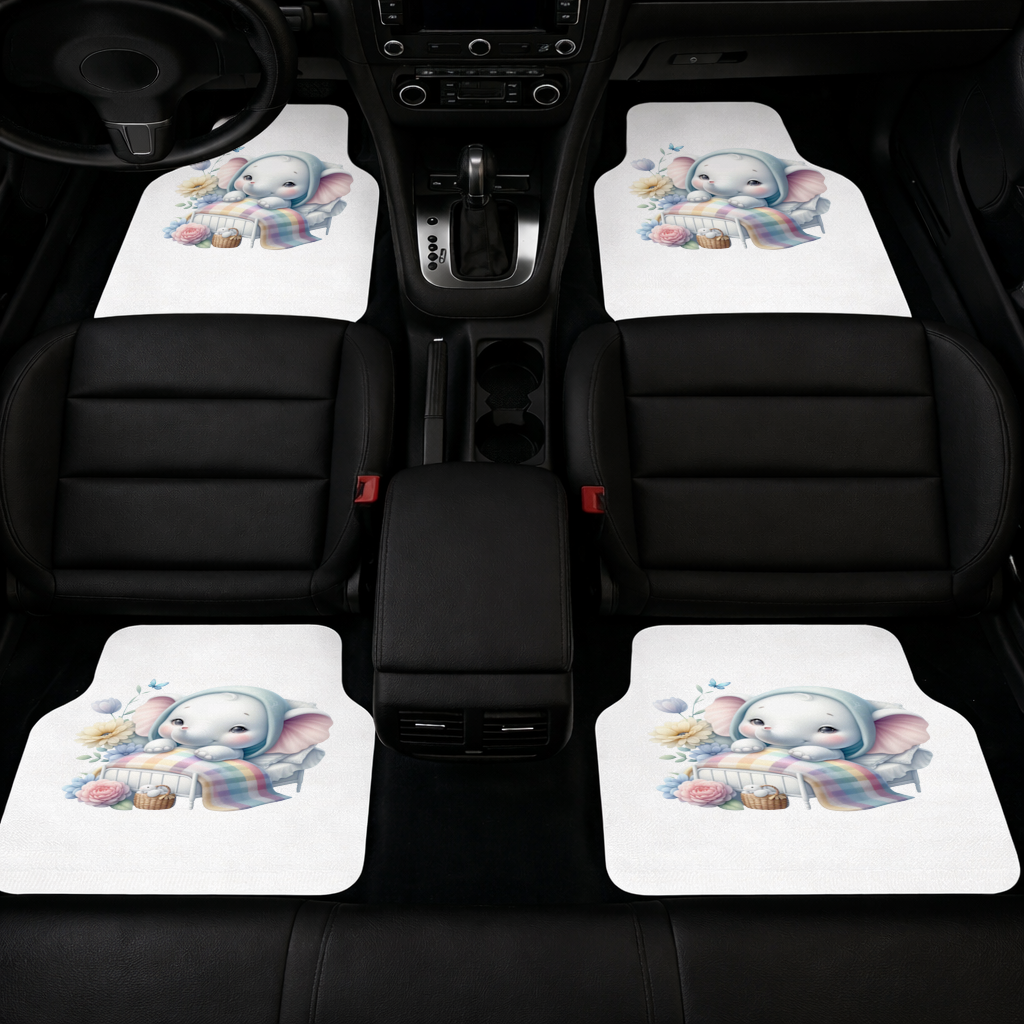 Sleeping Baby Elephant in Bed Car Floor Mats