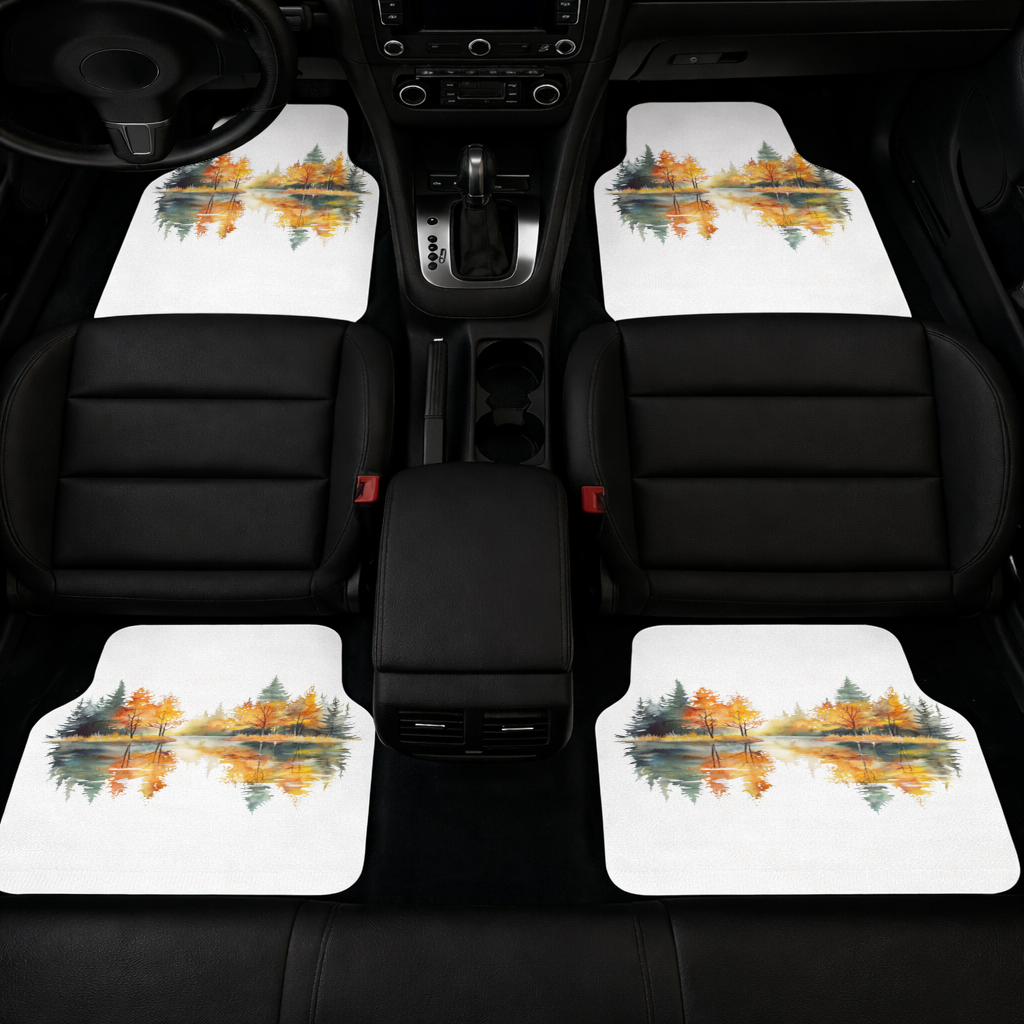 Autumn Forest Lake Reflection Car Floor Mats