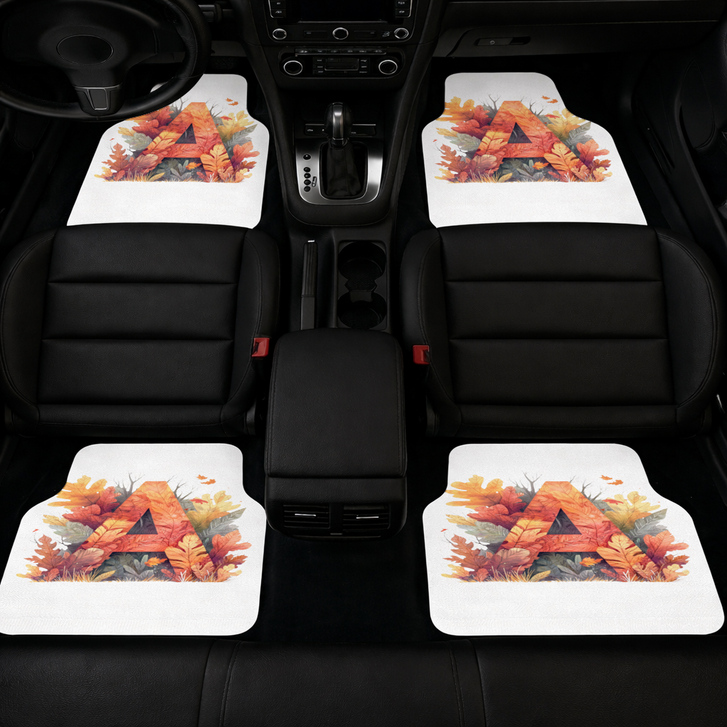 Autumn Leaf Letter A Monogram Car Floor Mats