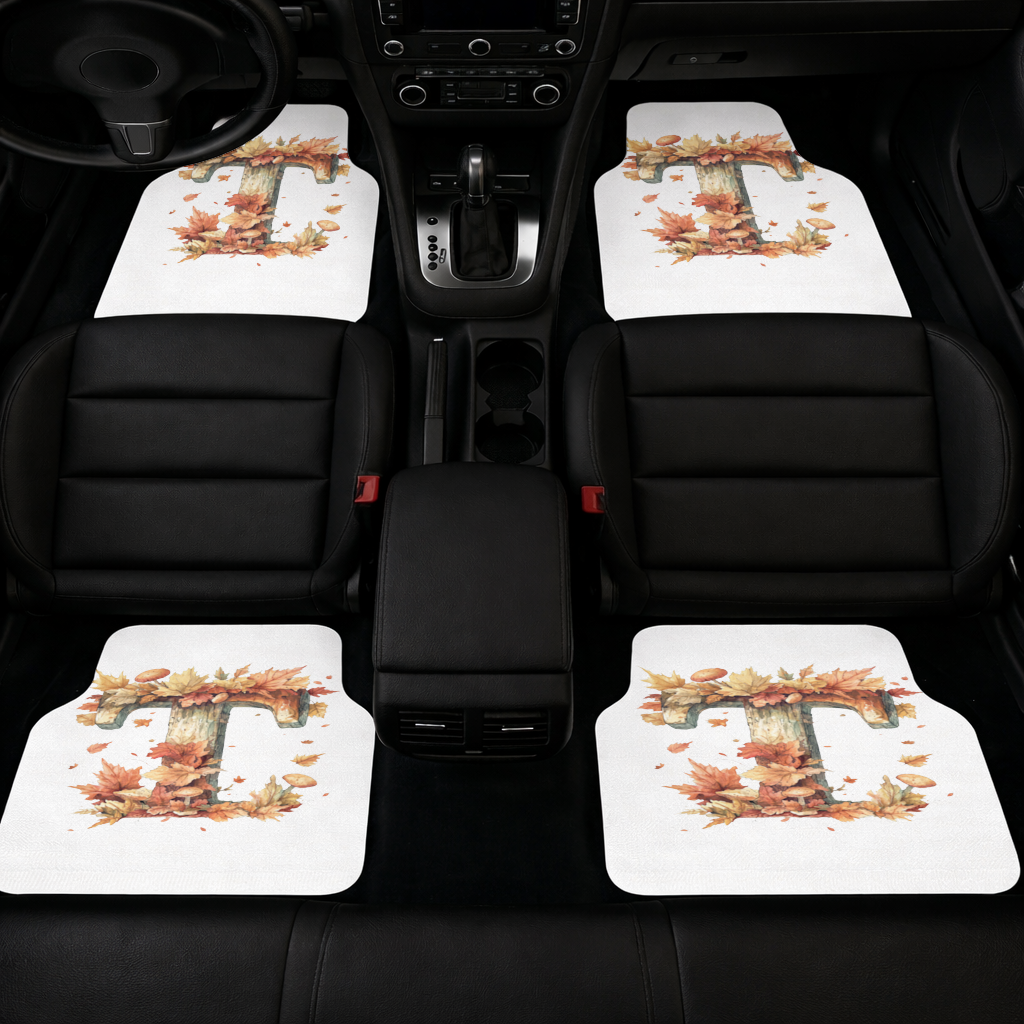 Autumn Leaf Wooden Letter T Car Floor Mats