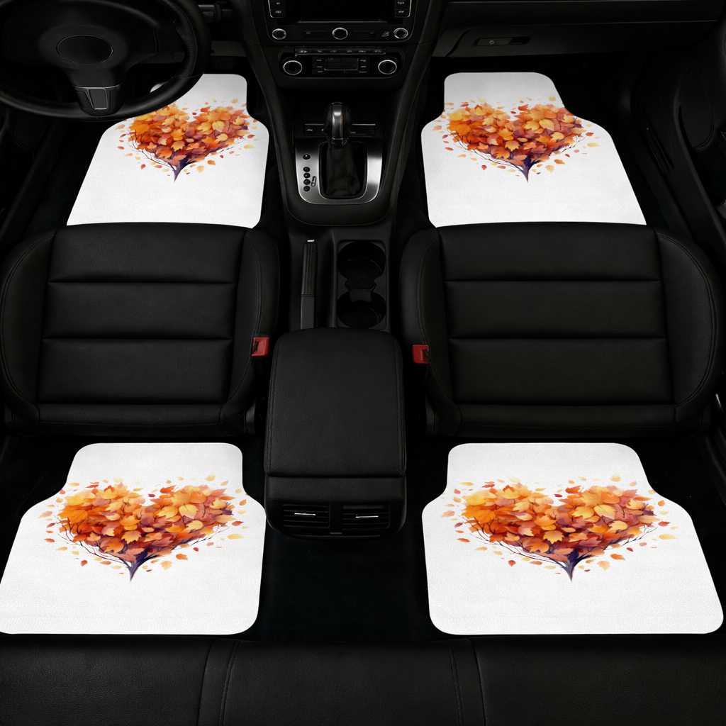 Autumn Leaf Heart Car Floor Mats