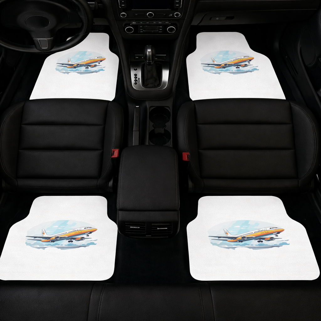 Nostaljik Turuncu Yolcu Uçağı Oto Paspası (4 Adet)