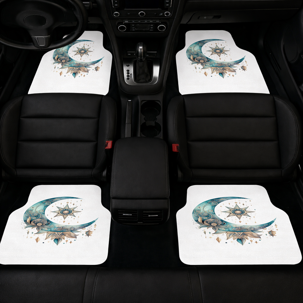 Boho Celestial Sun and Moon Car Floor Mats