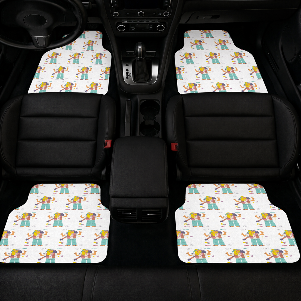 Retro Hippie Character Car Floor Mats
