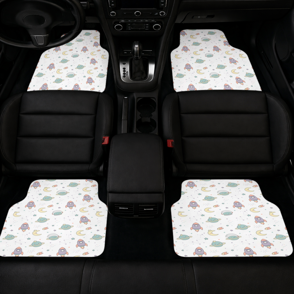 Cute Space Rocket Pattern Car Floor Mats