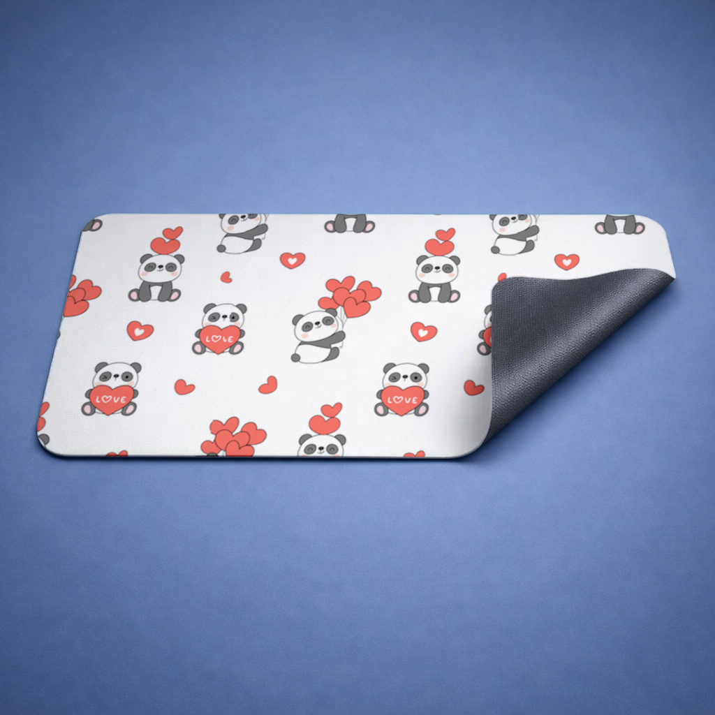 Cute Panda Valentines Day Love Heart Pattern Design 