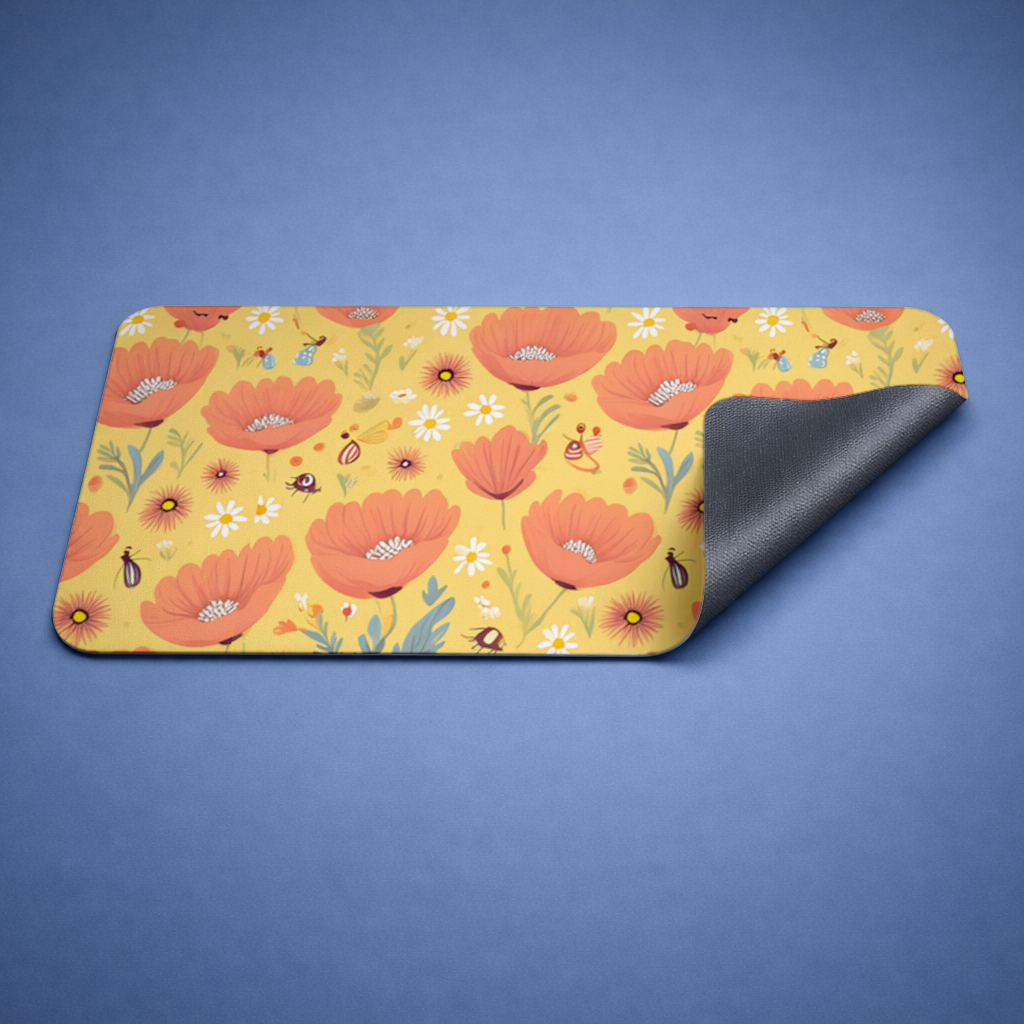 Floral  Insect Pattern  Colorful Design Mouse Pad