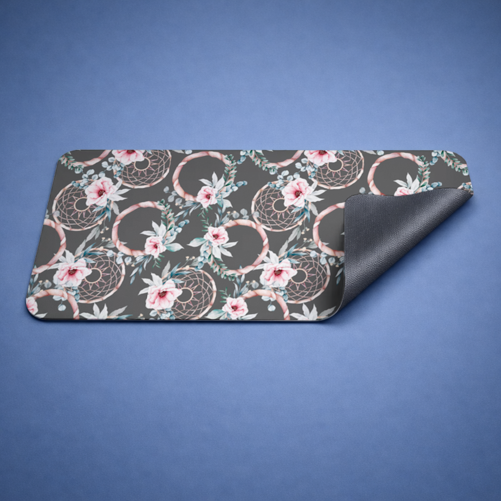Boho Floral Dreamcatcher Pattern Mouse Pad