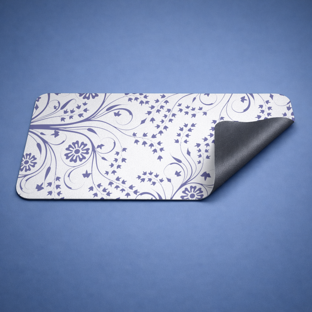 Blue White Vintage Floral Pattern 