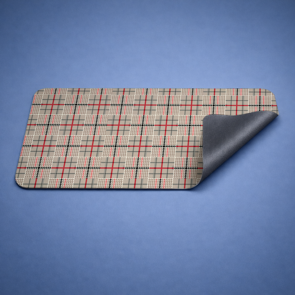 Red Black Geometric Tribal Pattern Mouse Pad