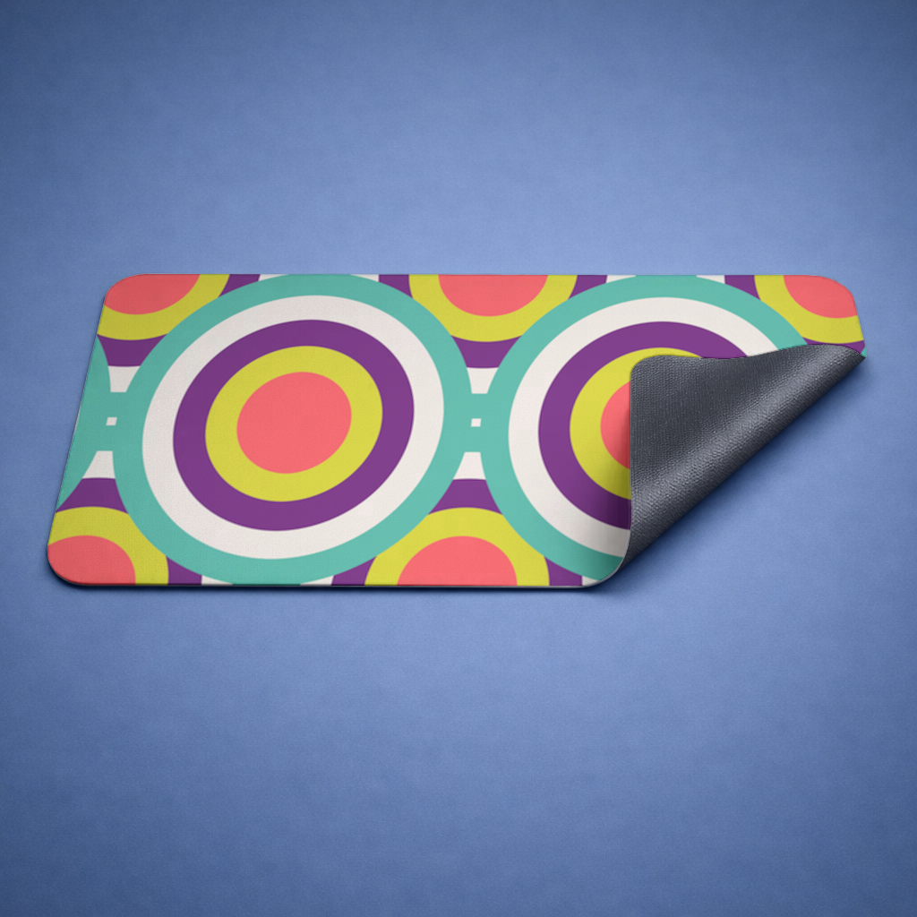 Colorful Geometric Circle Pattern Mouse Pad