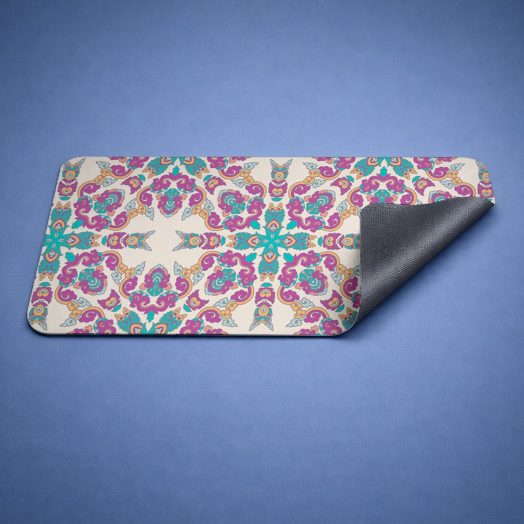 Colorful Oriental Symmetrical Mandala Pattern Mouse Pad