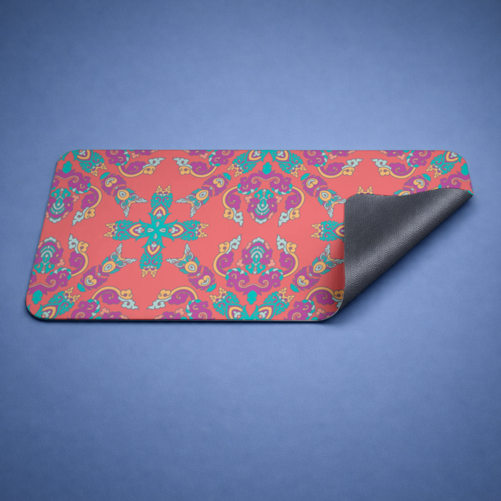 Vibrant Red Oriental Mandala Pattern 