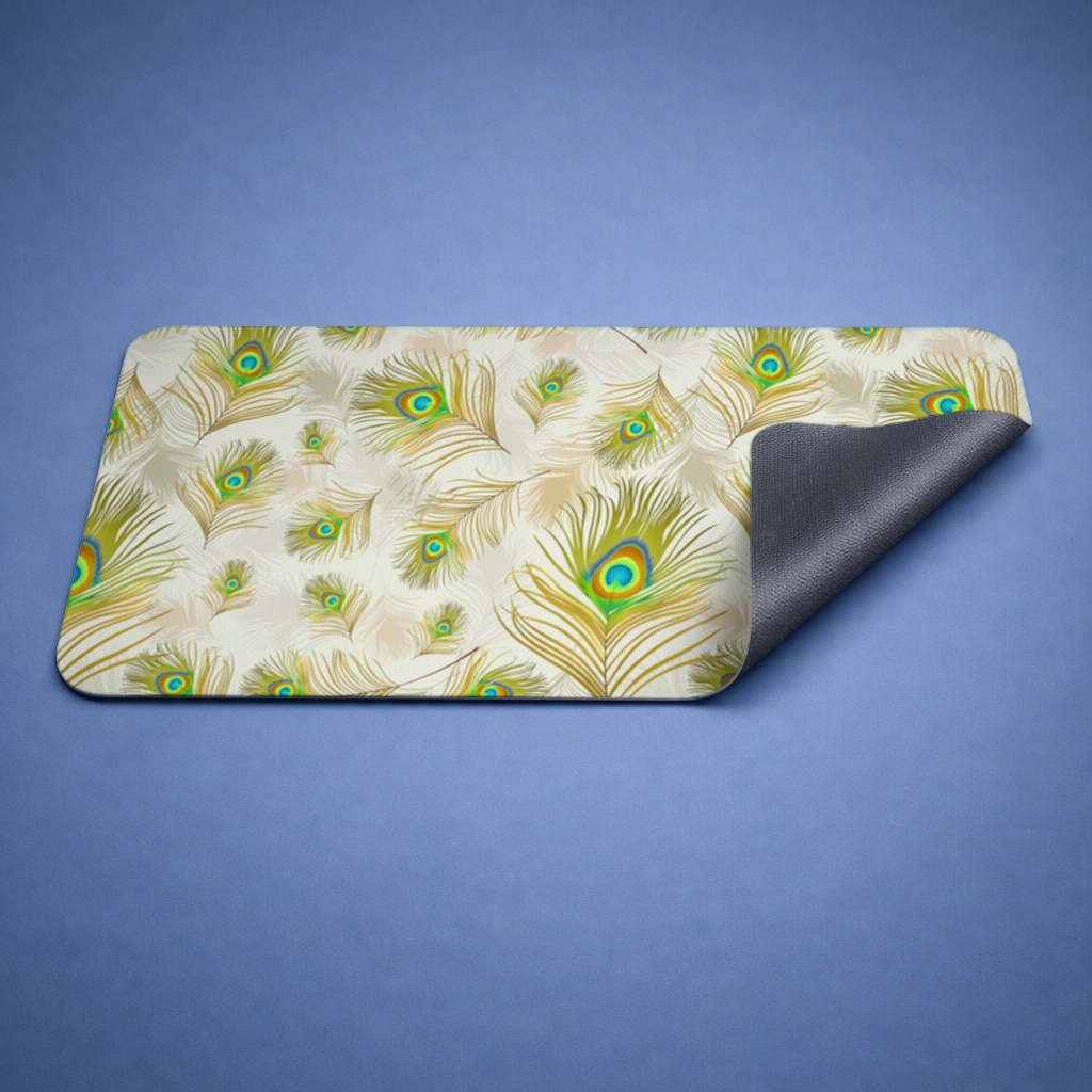 Elegant Peacock Feathers and Exotic Nature Seamless Pattern 