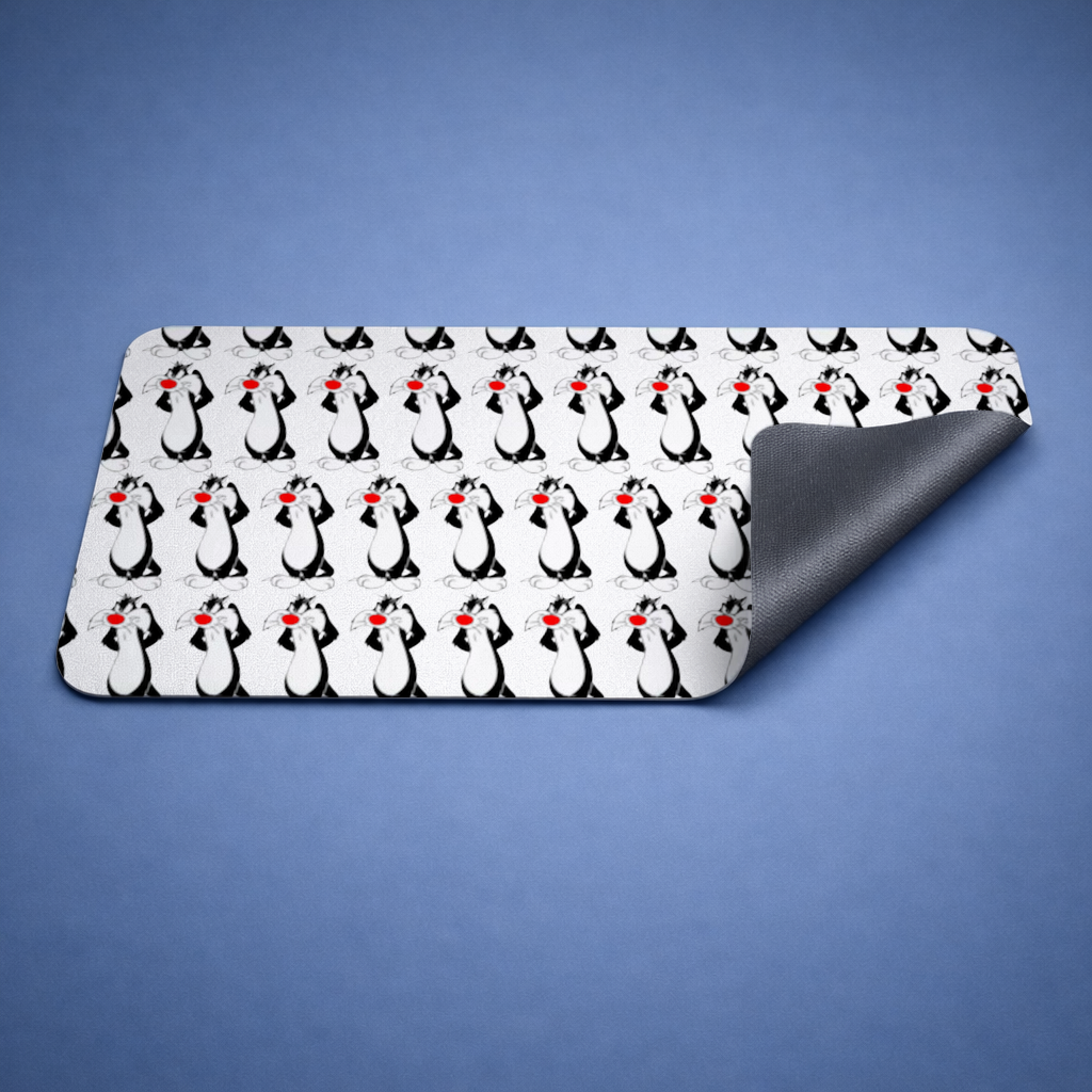 Funny Cartoon Cat Illustration Mouse Pad
