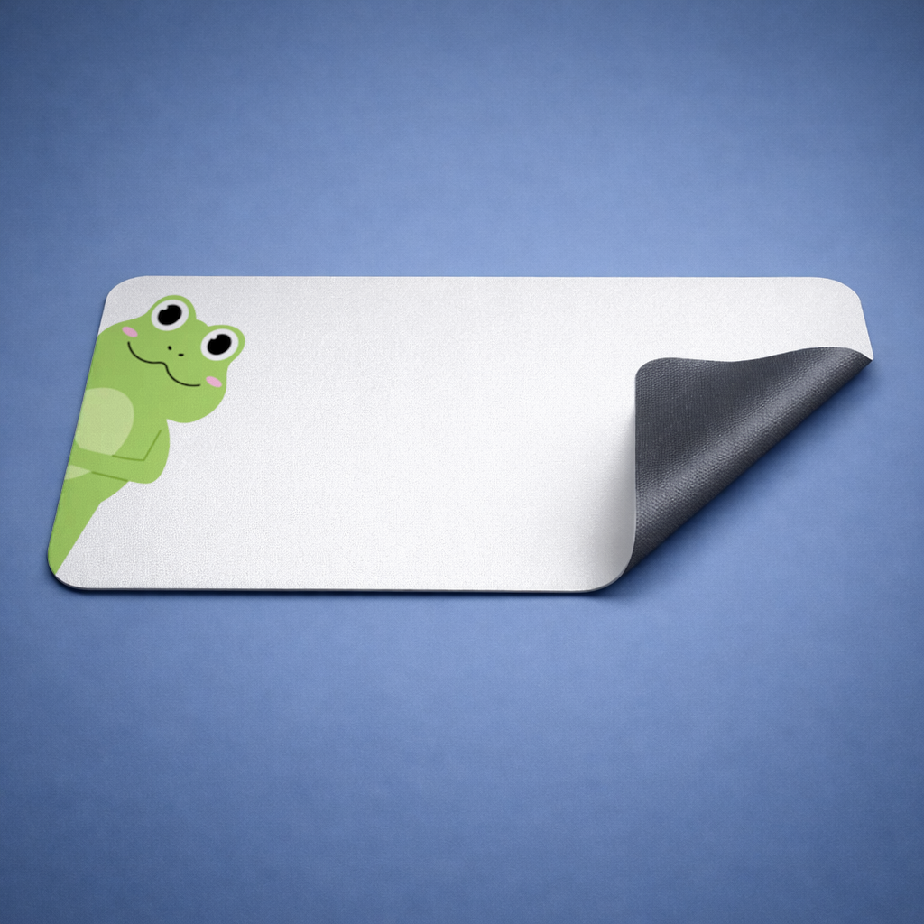 Cute Green Frog Peek-a-Boo Illustration 