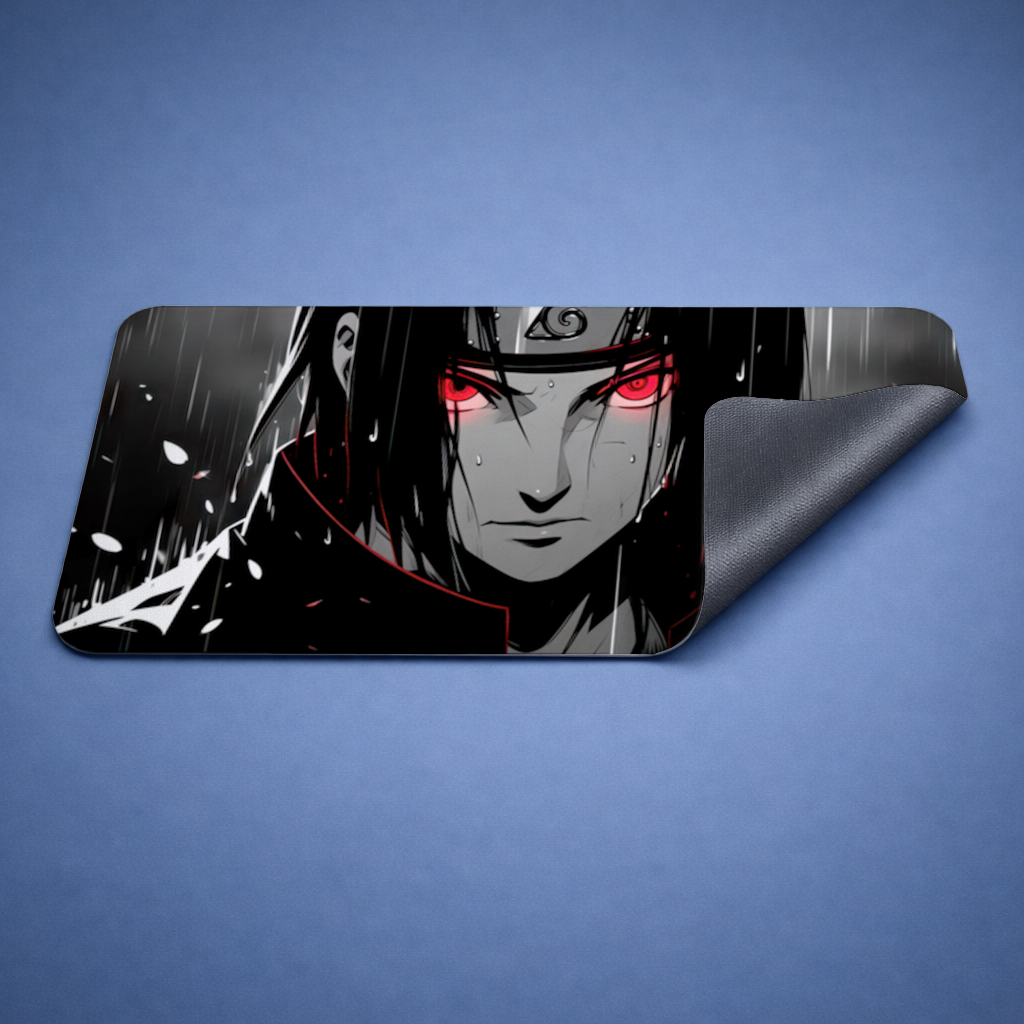 Itachi Uchiha  Sharingan Awakening in the Rain Mouse Pad