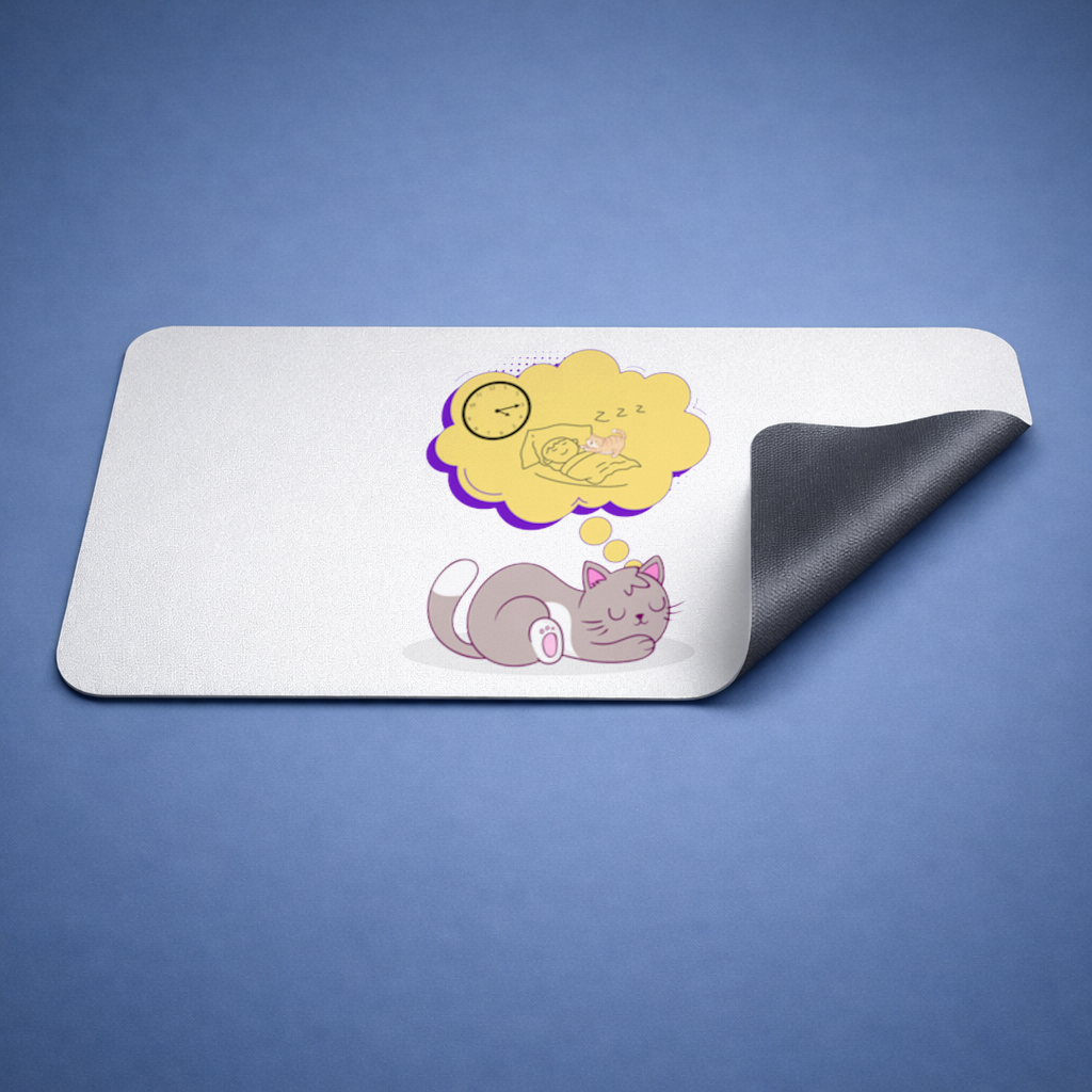 Cat Planning a 4 AM Zoomies Illustration Mouse Pad