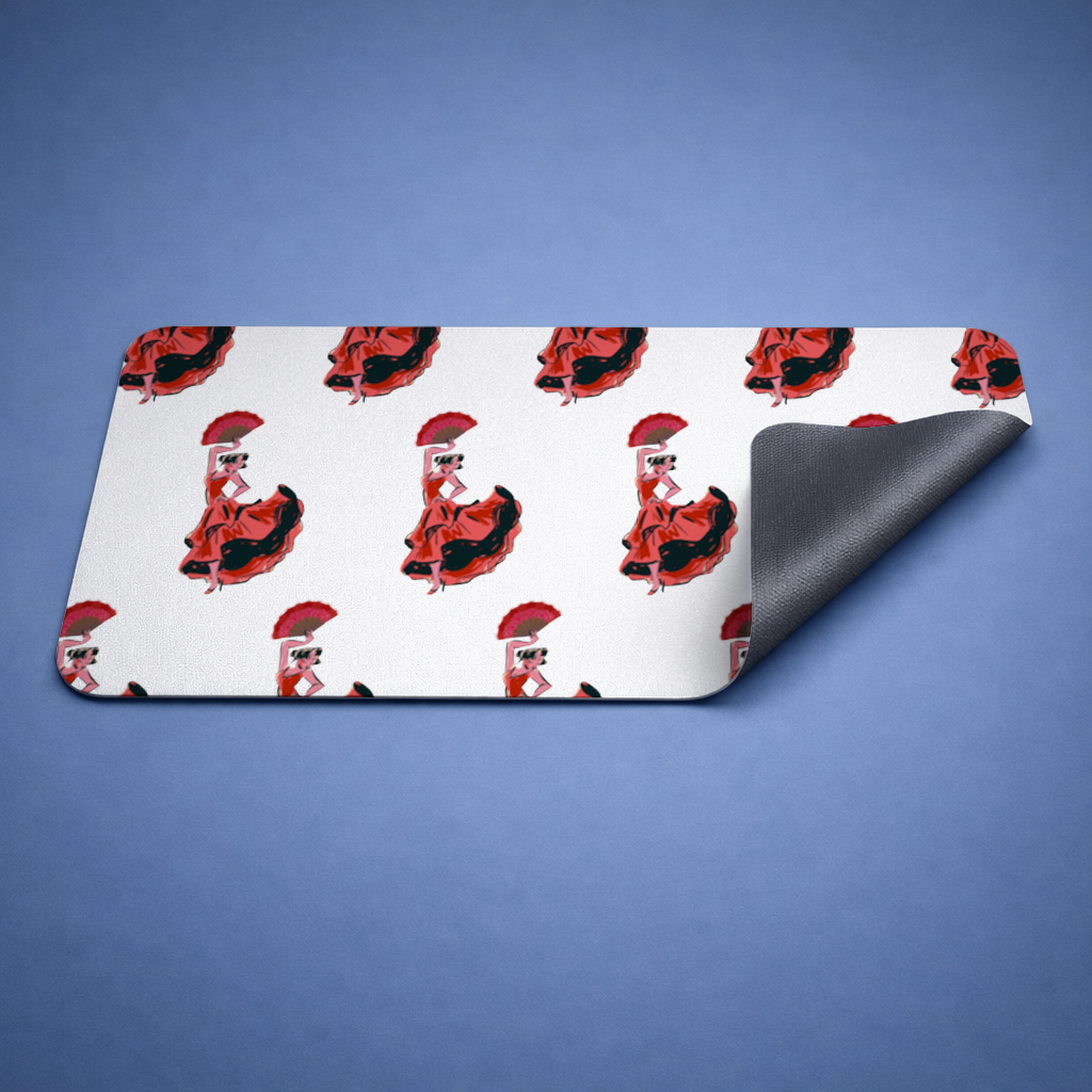 Flamenco Dancer with Fan Illustration Mouse Pad