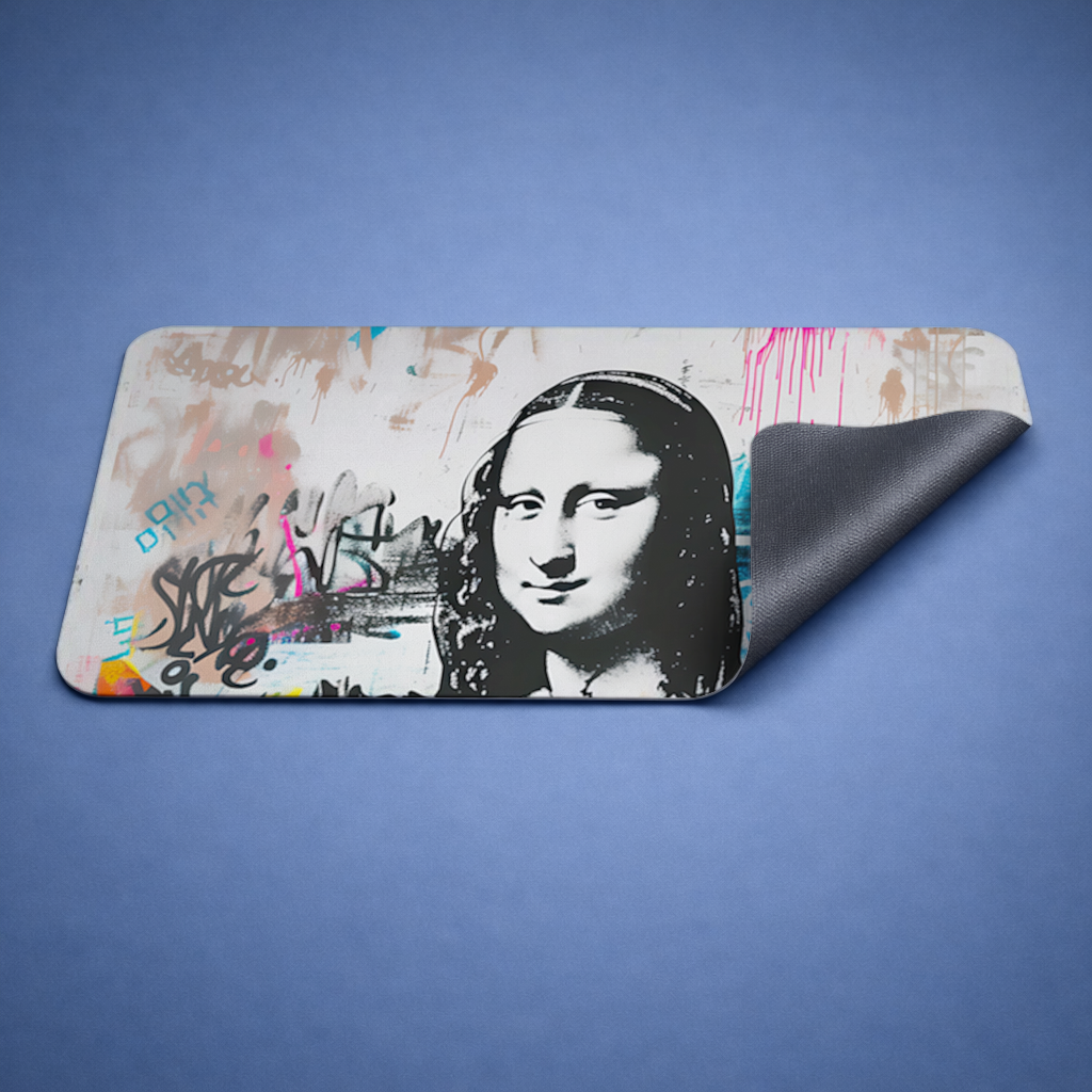 Graffiti Style Modern Mona Lisa Illustration Mouse Pad