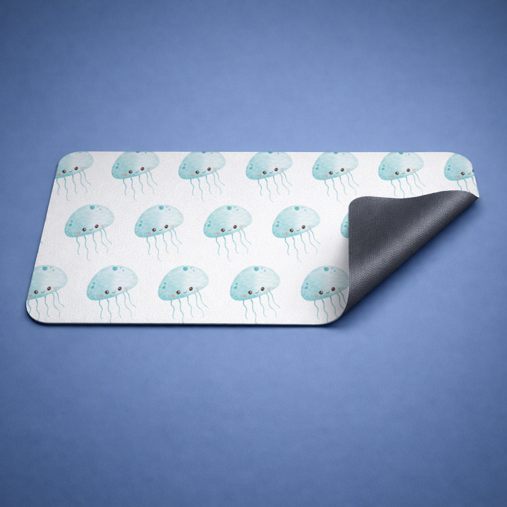 Sevimli Mavi Denizanası Karakteri Mouse Pad