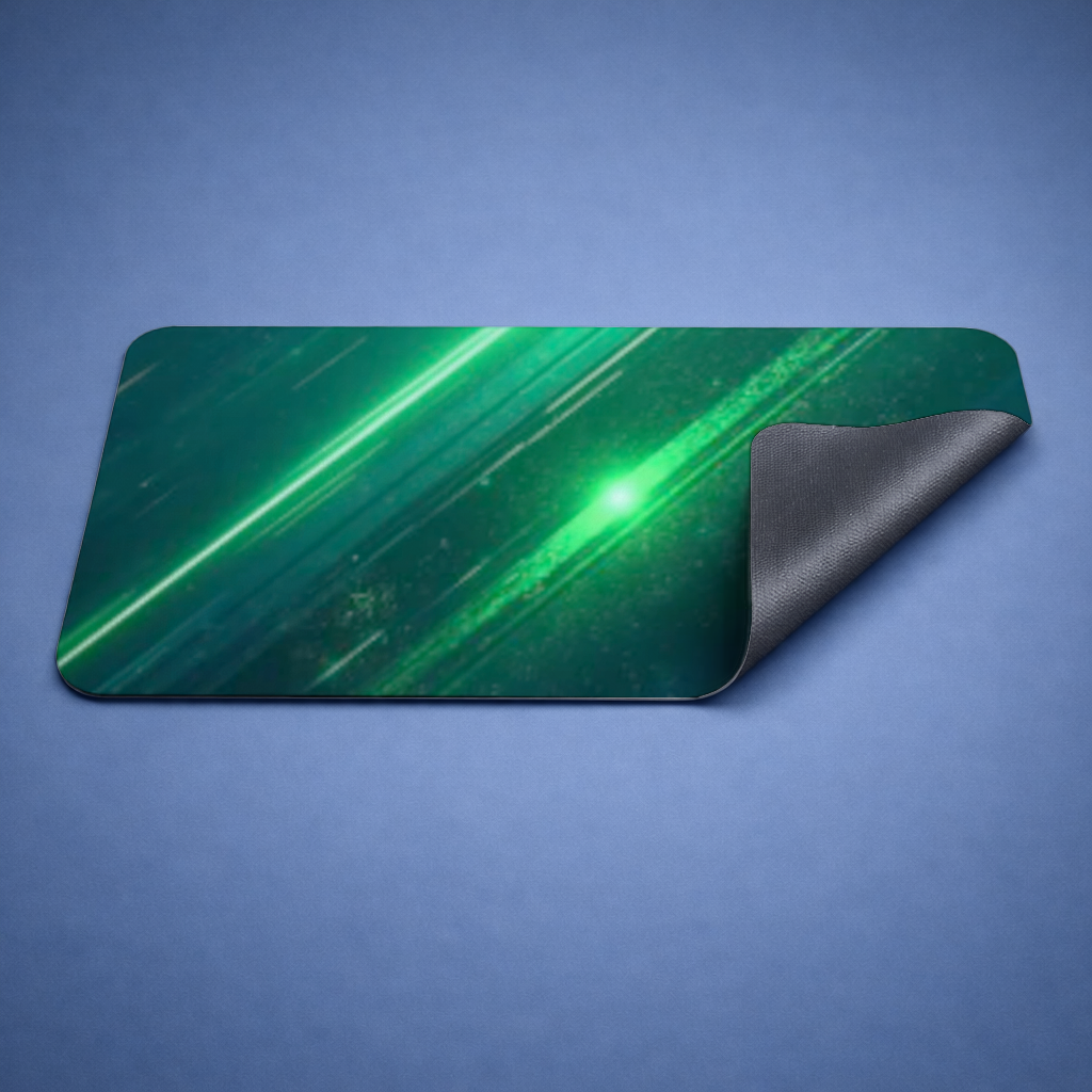 Green bright strips on black background. Mouse Pad