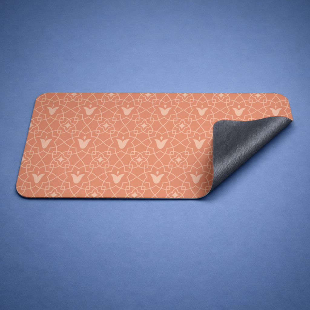Modern Geometric Linear Terracotta Pattern Mouse Pad