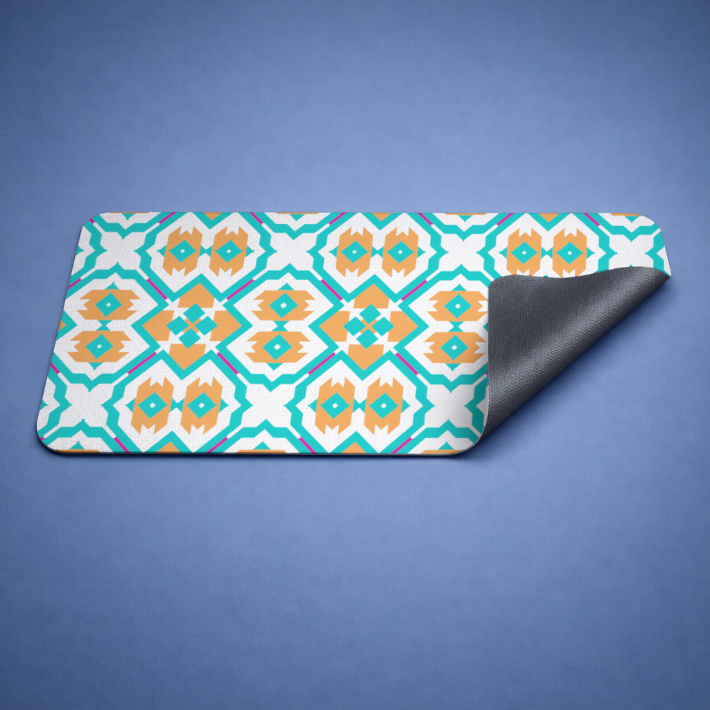 Orange and Turquoise Geometric Pattern 