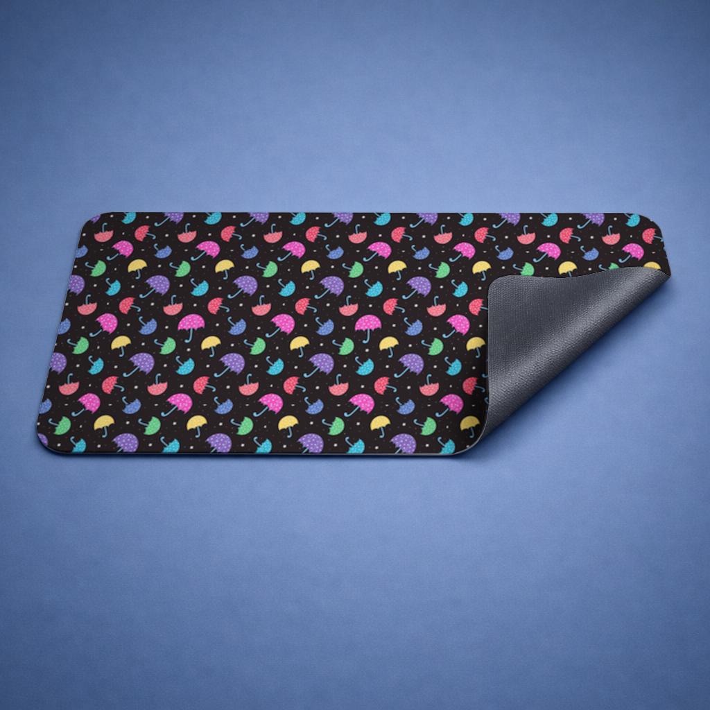 Colorful Heart Umbrellas Pattern Mouse Pad